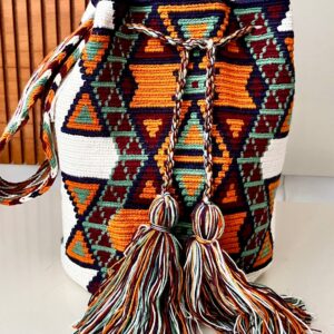 Bolsa com desenho off white e ocre G