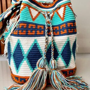 Bolsa com desenho azul com off white G