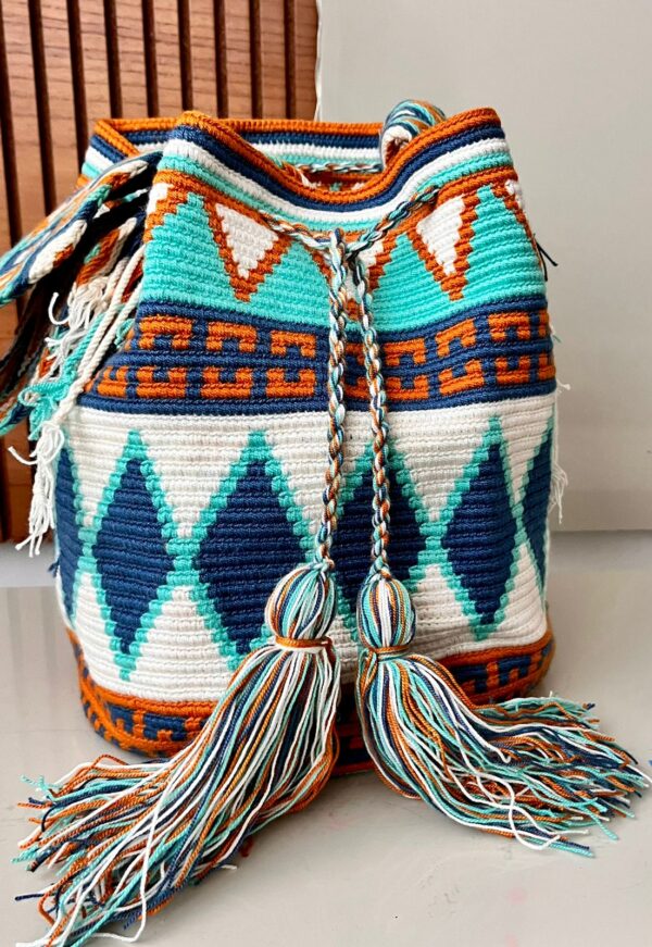 Bolsa com desenho azul com off white G