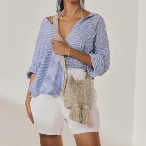 Bolsa cor prata com Pedraria P