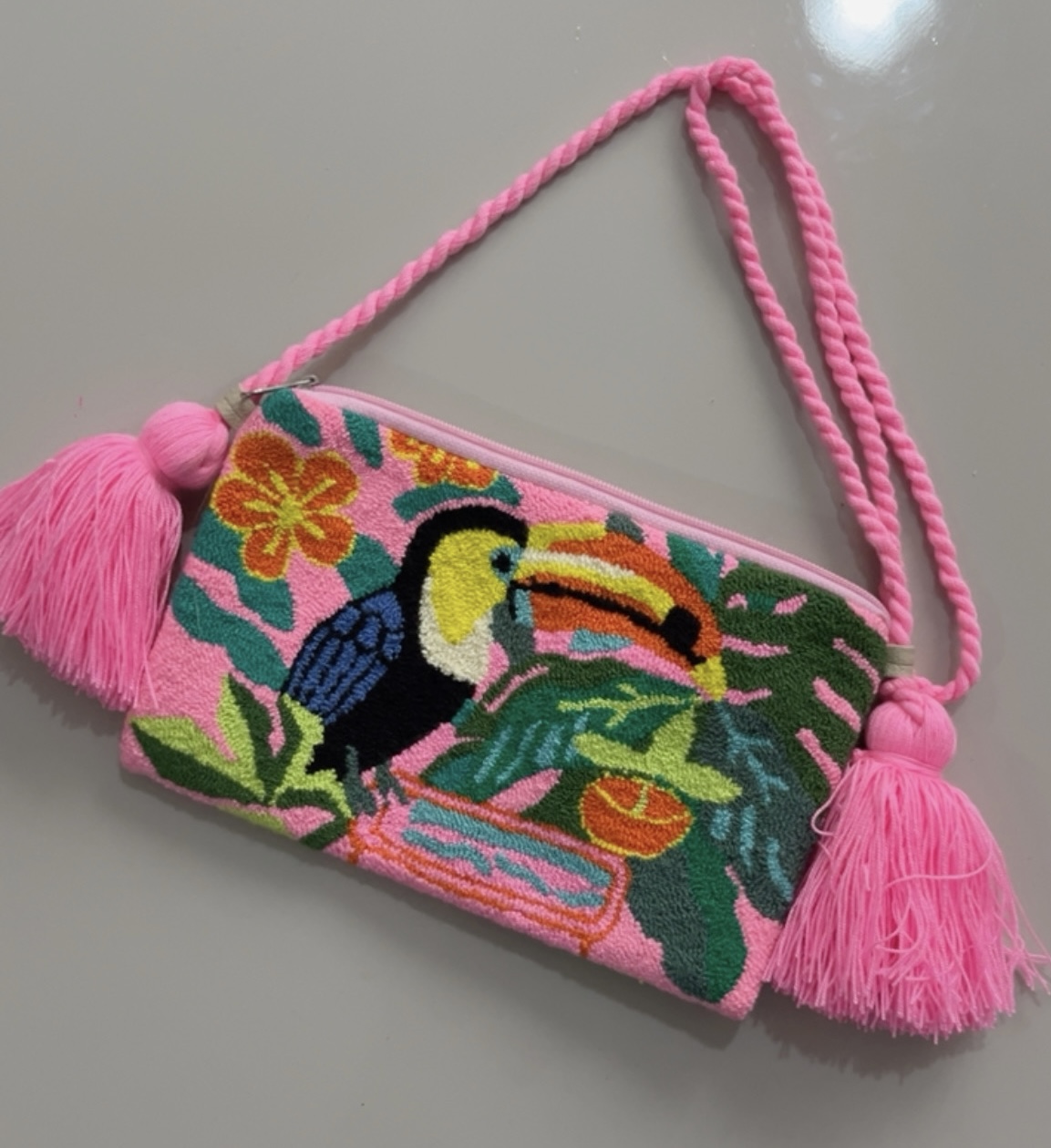 Clutch Tucano Rosa com Alça