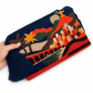 Clutch Rio azul com alça